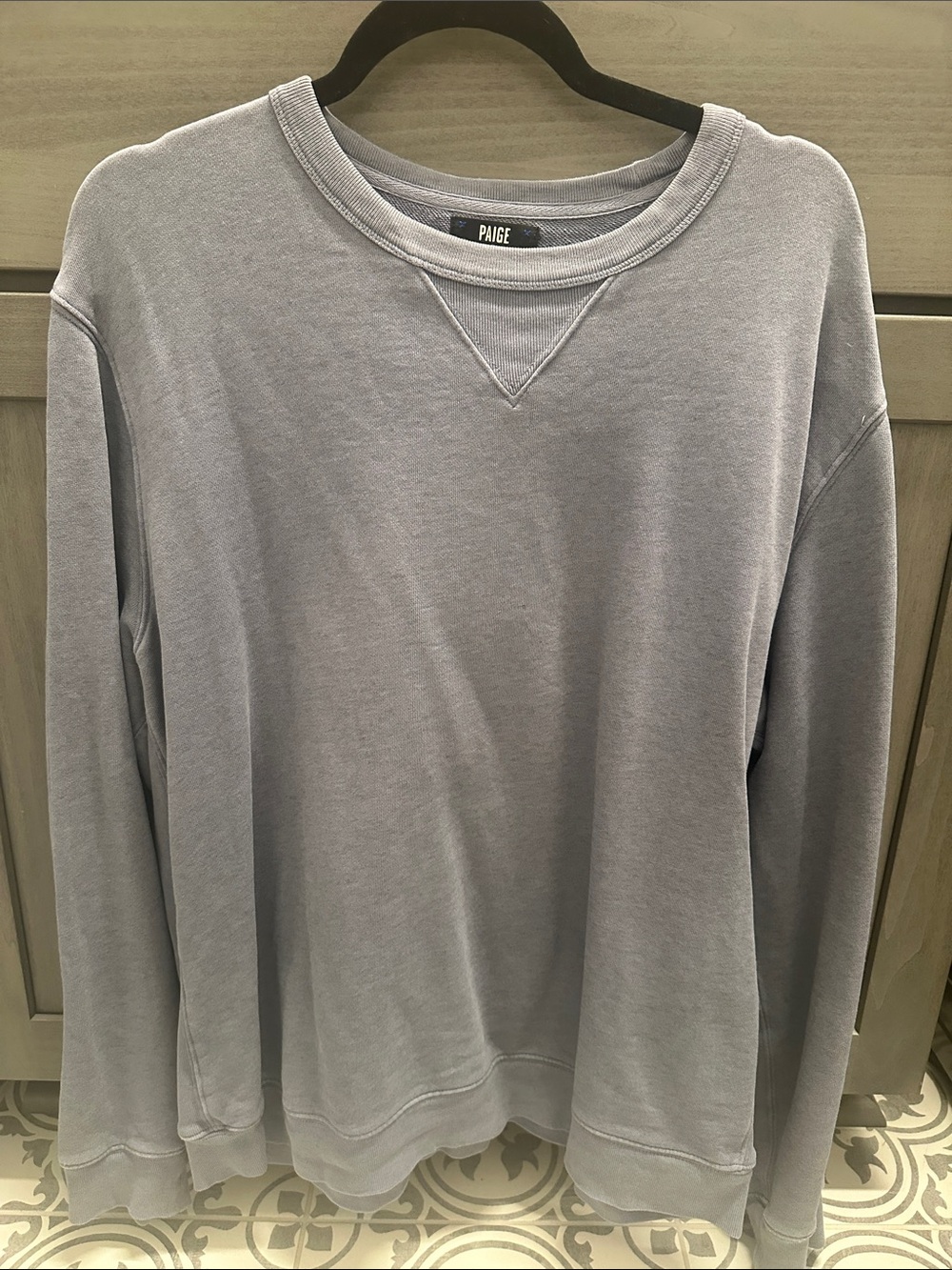 PAIGE Men's Heather Gray Pullover Crew Sweatshirt